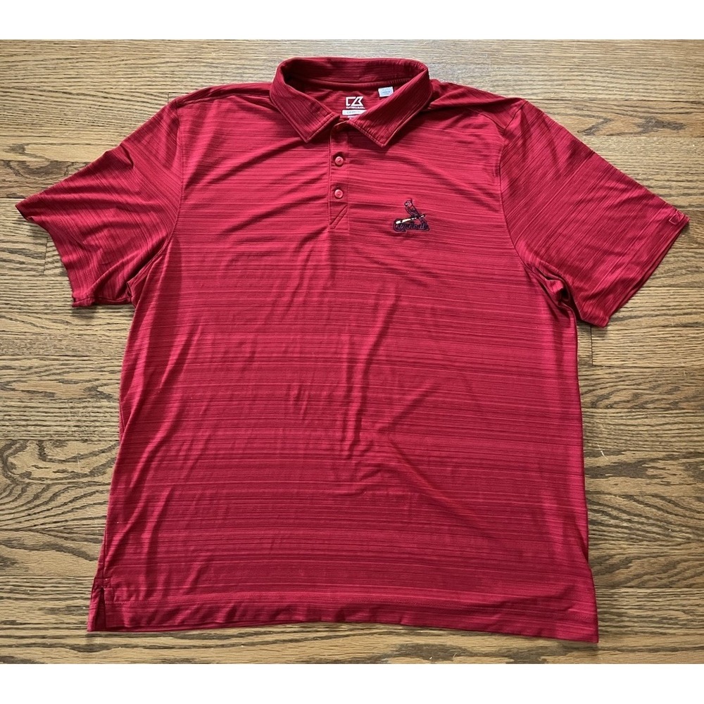 St. Louis Cardinals Men's XL Red Polo Shirt MLB DryTec 50+ Cutter & Buck
